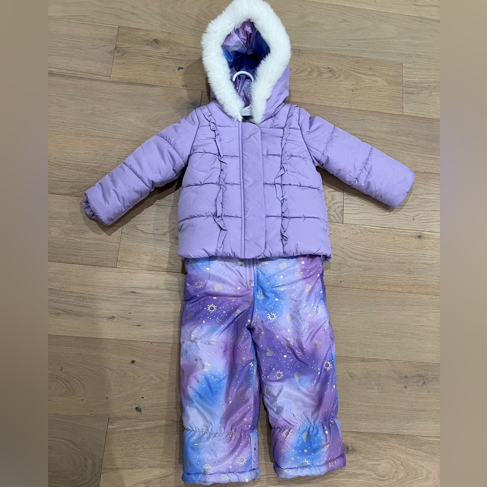 Toddler Girls 3T London Fog Snowsuit Set Snow Bibs & Ski Jacket